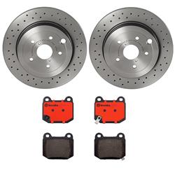 Brake Rotors/Pads, Drilled/Slotted, Iron, UV-Coated, Rear, Subaru, Kit