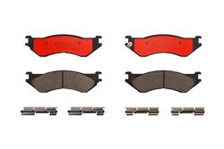 Brake Pads, Brembo, NAO Ceramic, Integrally Molded, Shims, with Hardware, Dodge, Set