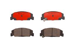 Brake Pads, Brembo, NAO Ceramic, Integrally Molded, Shims, For use on Honda®, Set