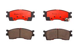 Brake Pads, Brembo, NAO Ceramic, Integrally Molded, Shims, For Kia, Set