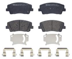 Brake Pads, Brembo, Low-Met Semi-Metallic, Integrally Molded, Shims, with Hardware, Genesis, Set