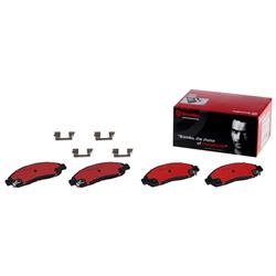 Brake Pads, Brembo, NAO Ceramic, Integrally Molded, Shims, with Hardware, Chevrolet, Set
