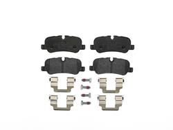 Brake Pads, Brembo, Low-Met Semi-Metallic, Integrally Molded, Shims, with Hardware, Land Rover, Set