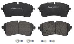 Brake Pads, Brembo, Low-Met Semi-Metallic, Integrally Molded, Shims, with Hardware, Jaguar, Set