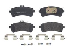 Brake Pads, Brembo, Low-Met Semi-Metallic, Integrally Molded, Shims, with Hardware, Mercedes-Benz, Set