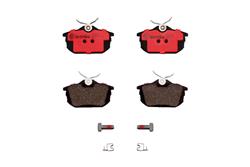Brake Pads, Brembo, NAO Ceramic, Integrally Molded, Shims, with Hardware, Volvo, Set