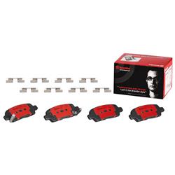 Brake Pads, Brembo, NAO Ceramic, Integrally Molded, Shims, with Hardware, For Infiniti, Set
