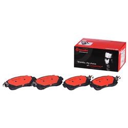 Brake Pads, Brembo, NAO Ceramic, Integrally Molded, Shims, For Nissan, Set
