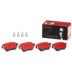 Brake Pads, Brembo, NAO Ceramic, Integrally Molded, Shims, with Hardware, Audi, Set