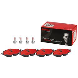Brake Pads, Brembo, NAO Ceramic, Integrally Molded, Shims, with Hardware, Volkswagen, Set