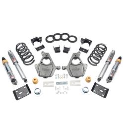 Lowering Kit, Coil Springs, With Shocks, 3-4 in. Front, 7 in. Rear, GM, Silverado, Sierra, Standard Cab, Kit