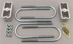 Lowering Blocks/U-Bolts, Aluminum, 2 in. Lift, 2.25 in. Wide, Rear, Universal, Kit
