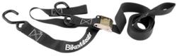 Tie-Down Straps, Integrated, 1,200 lbs. Rating, 1.5 in. Width, 7 ft. Length, Black, Cambuckle, S-hook, Pair