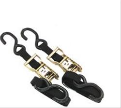 Tie-Down Straps, 1,200 lbs. Working Load Rating, 1 in. Width, 7 ft. Length, Black, Ratchet, S-hook, Pair