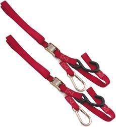 Tie-Down Straps, 1,200 lbs. Rating, 1 in. Width, 7 ft. Length, Blue, Cambuckle, S-hook/Swivel Carabiner, Pair