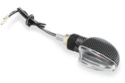 Marker Lights, Ultra Small Mini, Front, Spade, Clear Lens, Carbon Finish Housing, Pair