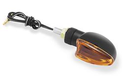 Turn Signals, Mini-Stalk, Front, Spade, Clear Bulb, Amber Lens, Black Housing, Pair