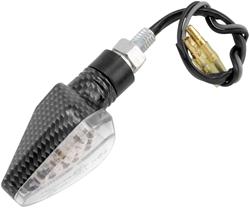 Turn Signals, Front, Arrow, Amber LED, Clear Lens, Carbon Fiber Finish Housing, Pair