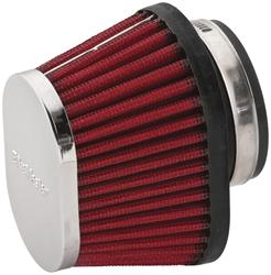 Air Filter, Oval Flanged, Cotton/Steel Mesh, Red