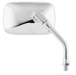 Side Mirror, Mini, Custom, Flat, Rectangular, Manual Adjustment, Chrome Housing, Each