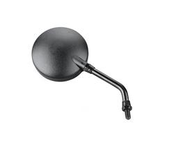 Side Mirror, Custom, Flat, Round, Manual Adjustment, Black Housing, Each