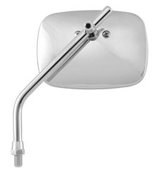 Side Mirror, Smooth Square, Custom, Flat, Manual Adjustment, Polished Housing, Each