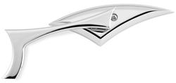 Side Mirrors, Sickle, Custom, Flat, Manual Adjustment, Chrome Housing, Pair