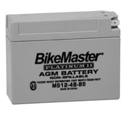 Batteries, BikeMaster Platinum II, Starting, 12 V, Top, Wet Cell, 2.00 lbs., Each