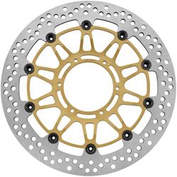 Brake Rotor, Street, Rear, Cross-drilled Surface, Steel, Natural, Ducati, Yamaha, Each