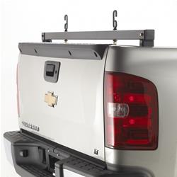 Truck Bed Rear Rack, Stake Hole Mounting, Rear Bar, Steel, Black Powdercoated, Chevrolet, GMC, Each