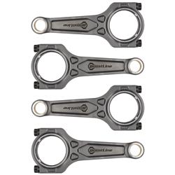 Connecting Rod, I-Beam, Chromoly 4340 Steel, Shot-Peened, Floating Pin, Mitsubishi, 2.0L, 4G63, Set of 4