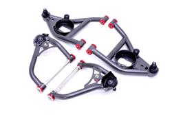 Control Arms, Tubular, Billet Steel, Black Hammertone Powdercoated, Front Upper/Lower, Chevy, Pontiac, Kit