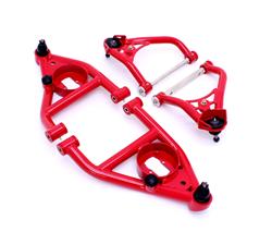 Control Arms, Tubular, Billet Steel, Red Powdercoated, Front Upper/Lower, Chevy, Pontiac, Kit