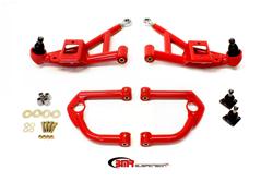 Control Arms, Tubular, Front, Upper and Lower, Steel, Red Powdercoated, Chevy, Pontiac, Kit