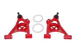 Control Arms, Tubular, Front, Lower, Steel, Red Powdercoated, Non-Adjustable, Spring Pocket, Ford, Pair