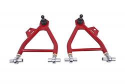 Control Arms, Tubular, Front, Lower, Steel, Coilover Style, Adjustable, Red Powdercoated, Ford, Pair