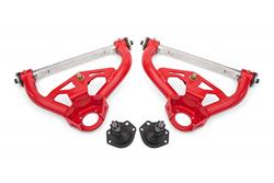 Control Arms, Tubular, Front Upper, Standard Ball Joint, Steel, Red Powdercoated, Buick, Chevy, Oldsmobile, Pontiac, Pair