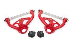 Control Arms, Tubular, Front Upper, Tall Ball Joint, Steel, Red Powdercoated, Buick, Chevy, Oldsmobile, Pontiac, Pair