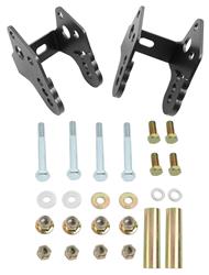 Control Arm Relocation Bracket, Rear, Lower, Steel, Black Hammertone Powdercoated, Bolt-On, Ford, Pair