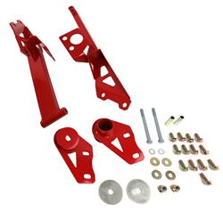 Subframe Braces, Rear IRS, Steel, Red Powdercoat, Ford, Kit