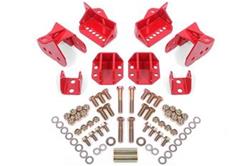 Shock Mount, Coilover, Conversion, Rear, Upper and Lower, Steel, Red Powdercoated, Buick, Chevrolet, Oldsmobile, Pontiac, Kit