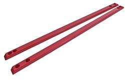 Chassis Jacking Rails, Super Low Profile, Steel, Red Powdercoat, Ford, Mustang, Pair