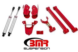 Suspension Package, Level 1 Drag Race, Rear, Shocks/Struts, Control Arms, Steel, Red Powdercoated, Ford, Kit