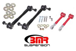 Sway Bar End Links, Polyurethane Bushings, Greasable, Black Anodized, Red Powdercoat, Set of 4