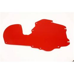 A/C - Heater Delete Panel, Aluminum, Red Powdercoated, Buick, Chevy, Oldsmobile, Pontiac, Each
