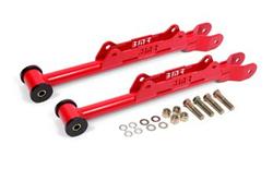 Lower control arms, rear, DOM, non-adjustable, delrin, Red, 2010-2015, 5th Gen Camaro