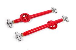 Lower control arms, cm, double adj, rod ends, w/ spring bkt, Red, 1979-2004, New Edge Mustang