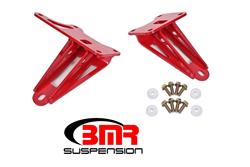 Motor Mounts, Block Mount, Bolt-In, Steel, Red Powdercoated, Ford, Pair