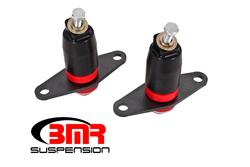 Motor Mounts, Complete, Billet Aluminum, Black Anodized, Red Polyurethane Bushing, Chevy, Pair