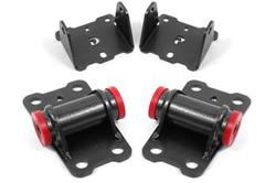 Motor Mounts, Complete Mount, Bolt-In, Steel, Black Hammertone, Upper/Lower, Chevrolet, Pontiac, Kit